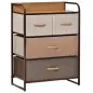Cómoda para Dormitorio con 4 Cajones Plegables Parte Superior de Madera y Marco Metálico 58x29x78,5 cm Multicolor