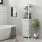Mueble de Baño con Cajón Puerta Estante Ajustable y 2 Compartimientos Armario de Baño Moderno 40x30x165 cm Blanco