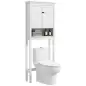 Mueble sobre Inodoro con 2 Puertas Compartimiento y Estante Ajustable Mueble para Baño 70x20x175 cm Blanco