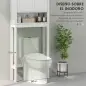 Mueble sobre Inodoro con 2 Puertas Compartimiento y Estante Ajustable Mueble para Baño 70x20x175 cm Blanco