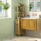 Mueble de Baño con Puertas y Estantes Abiertos Armario de Baño Moderno 18x30x120 cm Natural