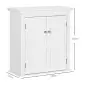 Mueble de Baño Colgar con Estantes Ajustables y Puertas con Cierre Magnético Armario de Pared 58x24x60 cm Blanco