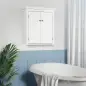 Mueble de Baño Colgar con Estantes Ajustables y Puertas con Cierre Magnético Armario de Pared 58x24x60 cm Blanco