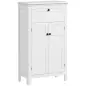 Mueble de Baño Columna de Baño con Cajón 2 Puertas y Estantes Ajustables Armario de Baño Moderno 60x30x102,5 cm Blanco