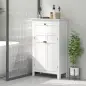 Mueble de Baño Columna de Baño con Cajón 2 Puertas y Estantes Ajustables Armario de Baño Moderno 60x30x102,5 cm Blanco