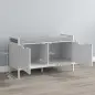 Banco Zapatero para Entrada Recibidor con Asiento Cojín Extraíble para 4 Pares de Zapatos 84x35x50 cm Blanco
