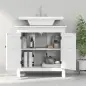 Mueble para Debajo de Lavabo Moderno Mueble de Baño con Estante Ajustable y Puertas Magnéticas 60x30x60 cm Blanco