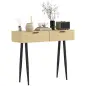 Mueble para Recibidor con 2 Cajones y Patas de Acero para Recibidor Entrada Pasillo 100x30x80,5 cm Roble
