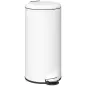 Papelera de Cocina 30L con Pedal Tapa de Cierre Suave y Cubo Extraíble para Dormitorio Oficina Estudio Salón Crema