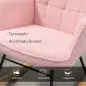 Silla Mecedora de Borreguito Sillón Balancín Oscilante 40° con Patas de Madera de Haya Carga 120 kg 71x98x101 cm Rosa