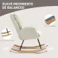 Silla Mecedora con Patas de Madera de Haya y Reposabrazos Mecedora para Lactancia Carga 120 kg para Dormitorio Beige