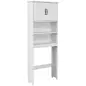 Mueble sobre Inodoro con 2 Puertas Estantes Abiertos y Estante Ajustable Mueble para Baño 66x23x178 cm Blanco Mueble sobre Inodoro con 2 Puertas Estantes Abiertos y Estante Ajustable Mueble para Baño 66x23x178 cm Blanco