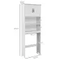 Mueble sobre Inodoro con 2 Puertas Estantes Abiertos y Estante Ajustable Mueble para Baño 66x23x178 cm Blanco
