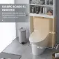 Mueble sobre Inodoro con 2 Puertas Estantes Abiertos y Estante Ajustable Mueble para Baño 66x23x178 cm Blanco
