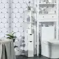 Mueble de Baño con Puertas y Estantes Abiertos Armario de Baño Estilo Moderno 15,2x29,8x118 cm Blanco