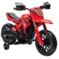 Moto Eléctrica para Niños de +3 Años Moto de Batería para Niños 12V con Ruedas Auxiliar y Bocina Carga 30 kg Rojo