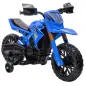Moto Eléctrica para Niños de +3 Años Moto de Batería para Niños 12V con Ruedas Auxiliar y Bocina Carga 30 kg Azul