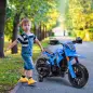 Moto Eléctrica para Niños de +3 Años Moto de Batería para Niños 12V con Ruedas Auxiliar y Bocina Carga 30 kg Azul