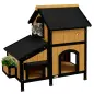Caseta de Madera de Exterior para Gatos Casa para Gatos Refugio para Gatos de 2 Niveles 96x65x85,5 cm Natural Caseta de Madera de Exterior para Gatos Casa para Gatos Refugio para Gatos de 2 Niveles 96x65x85,5 cm Natural