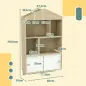 Librería Infantil con 4 Compartimentos Estantes Abiertos y Armario 80x30x140,5 cm Blanco y Natural