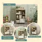 Librería Infantil con 4 Compartimentos Estantes Abiertos y Armario 80x30x140,5 cm Blanco y Natural