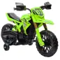 Moto Eléctrica para Niños de +3 Años Moto a Batería para Niños 12V con Ruedas de Auxiliar y Bocina Carga 30 kg Verde
