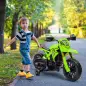 Moto Eléctrica para Niños de +3 Años Moto a Batería para Niños 12V con Ruedas de Auxiliar y Bocina Carga 30 kg Verde
