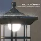 2 Luces Solares Exterior con Panel Solar Encendido Automático y Marco de Acero Inoxidable Impermeable IP44 Negro