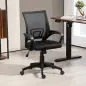Silla de Escritorio de Malla Giratoria con Altura Ajustable Función de Basculante y Reposabrazos Carga 120 kg Negro