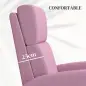 Sillón Relax Reclinable hasta 160° Sofá Reclinable Moderno con Reposapiés Soporta hasta 120 kg 64x86x102 cm Rosa