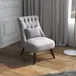 Butaca de Salón Tapizado en Lino con Cojín y Marco de Madera Sillón para Sala de Estar Gris