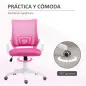 Silla de Escritorio de Malla Giratoria con Altura Ajustable Función de Basculante y Reposabrazos Carga 120 kg Rosa