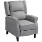 Sillón Relax Reclinable Manual Tapizado en Lino Sintético con Reposapiés Retráctil Carga 150 kg Gris