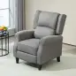 Sillón Relax Reclinable Manual Tapizado en Lino Sintético con Reposapiés Retráctil Carga 150 kg Gris