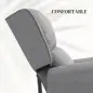 Sillón Relax Reclinable Manual Tapizado en Lino Sintético con Reposapiés Retráctil Carga 150 kg Gris