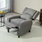 Sillón Relax Reclinable Manual Tapizado en Lino Sintético con Reposapiés Retráctil Carga 150 kg Gris