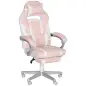 Silla Gamer Reclinable con Altura Ajustable Reposapiés Retráctil Soporte Lumbar y Reposacabezas Desmontable Rosa