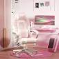 Silla Gamer Reclinable con Altura Ajustable Reposapiés Retráctil Soporte Lumbar y Reposacabezas Desmontable Rosa