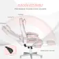 Silla Gamer Reclinable con Altura Ajustable Reposapiés Retráctil Soporte Lumbar y Reposacabezas Desmontable Rosa