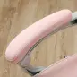 Silla Gamer Reclinable con Altura Ajustable Reposapiés Retráctil Soporte Lumbar y Reposacabezas Desmontable Rosa