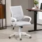 Silla de Escritorio de Malla Giratoria con Altura Ajustable Función de Basculante y Reposabrazos Carga 120 kg Gris