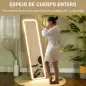 Espejo de Cuerpo Entero con Luz LED 150x40 cm con Iluminación de 3 Colores Función de Memoria y Táctil Inteligente Negro