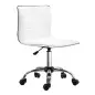 Silla de Escritorio sin Brazos Giratoria con Altura Ajustable Silla para Estudio Tapizada en PU Carga 120 kg Blanco