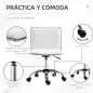 Silla de Escritorio sin Brazos Giratoria con Altura Ajustable Silla para Estudio Tapizada en PU Carga 120 kg Blanco