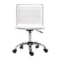 Silla de Escritorio sin Brazos Giratoria con Altura Ajustable Silla para Estudio Tapizada en PU Carga 120 kg Blanco