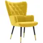 Butaca de Salón Sillón Individual Tapizado en Terciopelo con Respaldo Alto Estilo Moderno 68x72x103 cm Amarillo Butaca de Salón Sillón Individual Tapizado en Terciopelo con Respaldo Alto Estilo Moderno 68x72x103 cm Amarillo