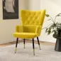Butaca de Salón Sillón Individual Tapizado en Terciopelo con Respaldo Alto Estilo Moderno 68x72x103 cm Amarillo Butaca de Salón Sillón Individual Tapizado en Terciopelo con Respaldo Alto Estilo Moderno 68x72x103 cm Amarillo