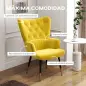 Butaca de Salón Sillón Individual Tapizado en Terciopelo con Respaldo Alto Estilo Moderno 68x72x103 cm Amarillo Butaca de Salón Sillón Individual Tapizado en Terciopelo con Respaldo Alto Estilo Moderno 68x72x103 cm Amarillo