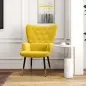 Butaca de Salón Sillón Individual Tapizado en Terciopelo con Respaldo Alto Estilo Moderno 68x72x103 cm Amarillo Butaca de Salón Sillón Individual Tapizado en Terciopelo con Respaldo Alto Estilo Moderno 68x72x103 cm Amarillo