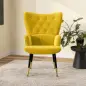 Butaca de Salón Sillón Individual Tapizado en Terciopelo con Respaldo Alto Estilo Moderno 68x72x103 cm Amarillo Butaca de Salón Sillón Individual Tapizado en Terciopelo con Respaldo Alto Estilo Moderno 68x72x103 cm Amarillo